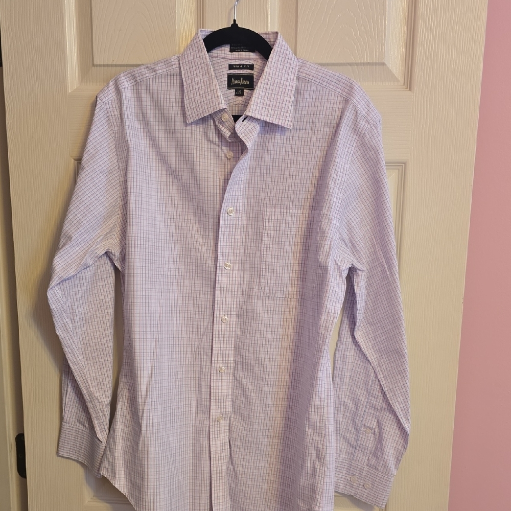 Neiman Marcus Light Purple Checkered Shirt‎